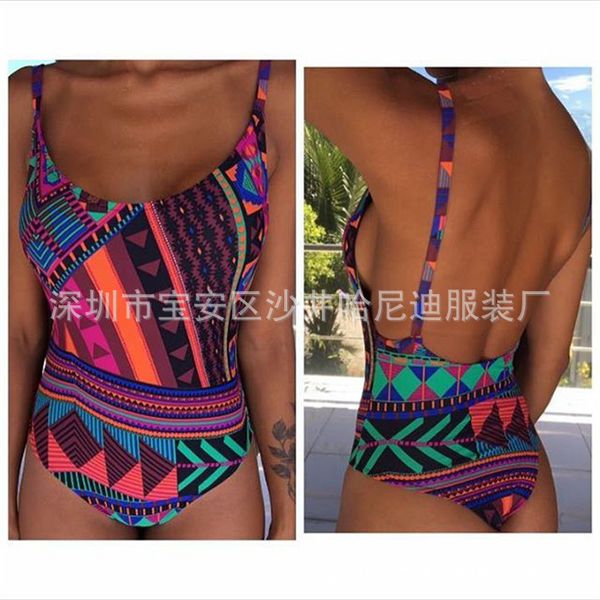 

piece new digital printing swimsuit bikini one, White;black