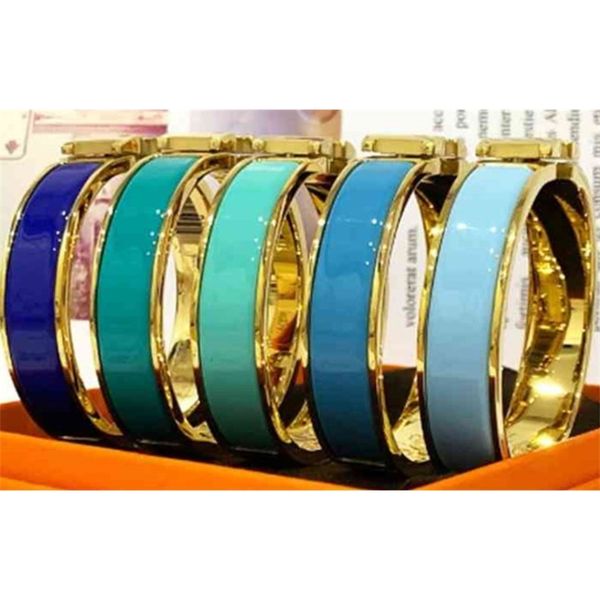 

fashion love bracelet classic letter enamel 18k rose gold wide narrow buckle men's and women's jewellry, Black