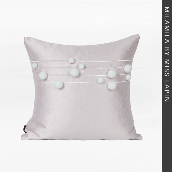 

pillow case miss lapin cute pom poms designer cushion luxury decorative throw cover 45x45cm