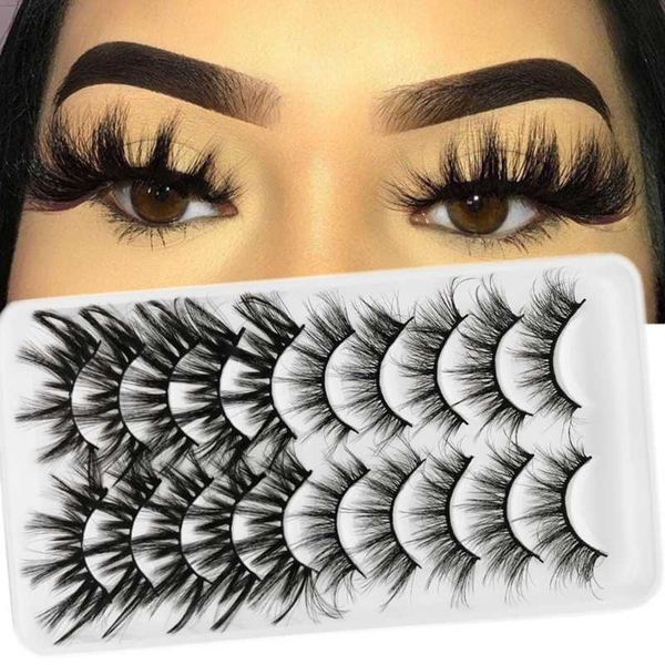 

false eyelashes 10 pairs 5d long mink lashes vegan natural handmade fluffy reusable cruelty makeup accessories bulk fake
