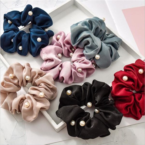 Scrunchies Fascia per capelli con perline Fasce per capelli per intestino crasso Elastico per capelli Supporto per coda di cavallo elastico Accessori per capelli per ragazze 13 Design DHW2754