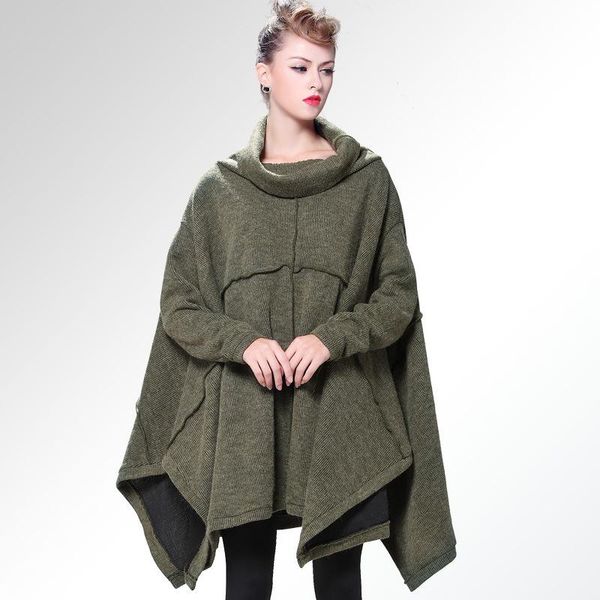 

women's sweaters autumn winter fashion ladies loose long sweater asymmetrical pullover batwing sleeves turtleneck streetwear by906, White;black