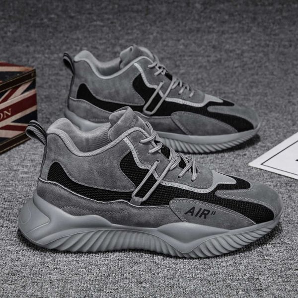 

shoes Men's Casual breathable 2021 new spring and autumn mid top men's fashion sports leisure soft sole MGT2 HTLC, Gray 1