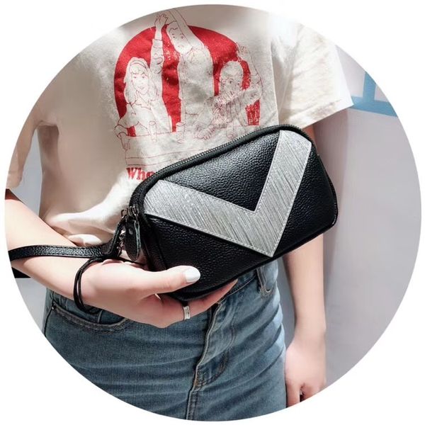 

korean style bag snake pattern women's pouches 2021 genuine leather clutch bags womens chain shoulder messenger b7t73