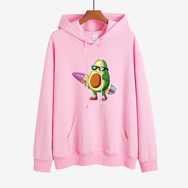 

women's hoodies & sweatshirts winter avocado printing hoodie fall 2021 women fashion long sleeve sweatshirt, Black