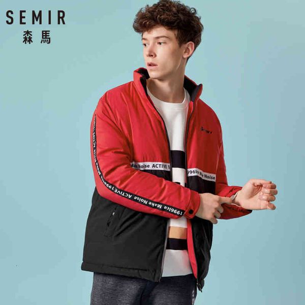

men's down & parkas semir men color block lightweight jacket with stand-up collar side-striped sleeved outdoor inner pocket1 6q73, Black