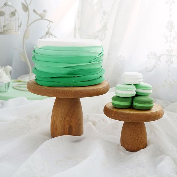 

dishes & plates dessert cake wood plate vintage wooden mushroom stand display fruit tray home wedding party decor tableware set