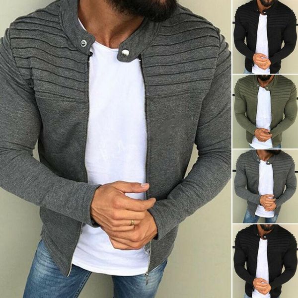 

men's jackets autumn winter hoodie hooded sweatshirt coat jacket outwear jumper sweater, Black;brown