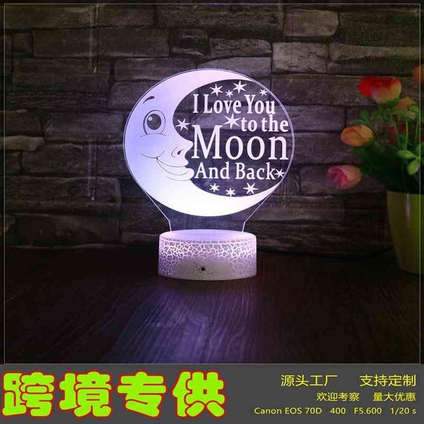 

new creative 3d moon led night lamp gift nordic table decorative lamp