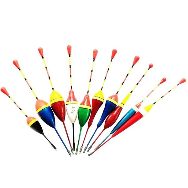 

fishing accessories 10pcs floats set buoy bobber fluctuate mix size color float pesca light stick