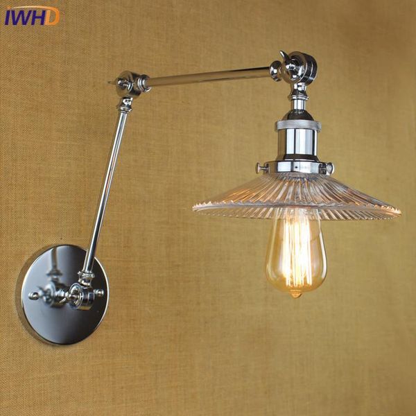 Lampada da parete IWHD Glass Vintage LED Light Up Down Iron Luminairia De Pareda Loft Style Edison Bulb Fixtures Wandlamp