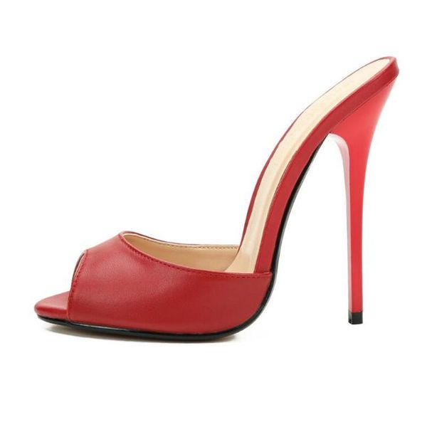 

slippers pattern superior quality ladies shoes 13cm stiletto sandals comfortable good femmes stage performance nightclub, Black