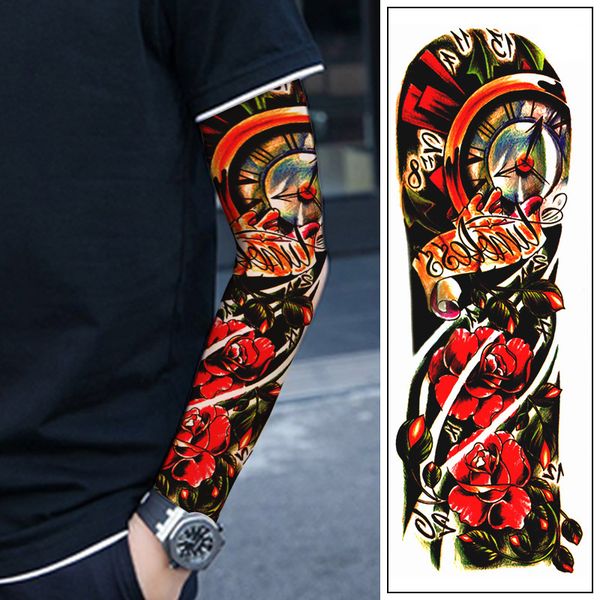 

rose clock tattoo decal arm waterproof durable simulation tattoo sticker
