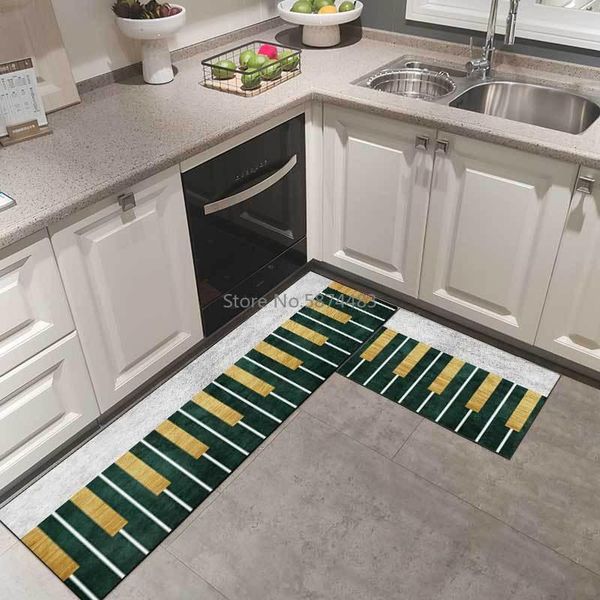 

modern green bottom piano key kitchen mat combination entry bedroom non-slip bedside blanket carpets