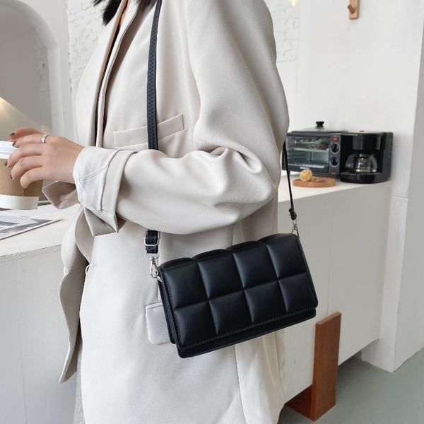 

evening bags 2021 for women solid color fashion shoulder handbags female travel cross body bag weave small pu leather
