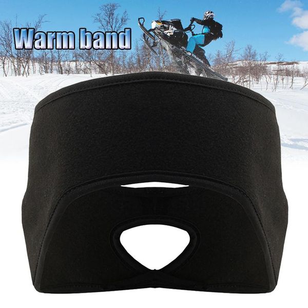 

cycling caps & masks outdoor fleece headband windproof warm ear protection hair band for riding running fou99, Black