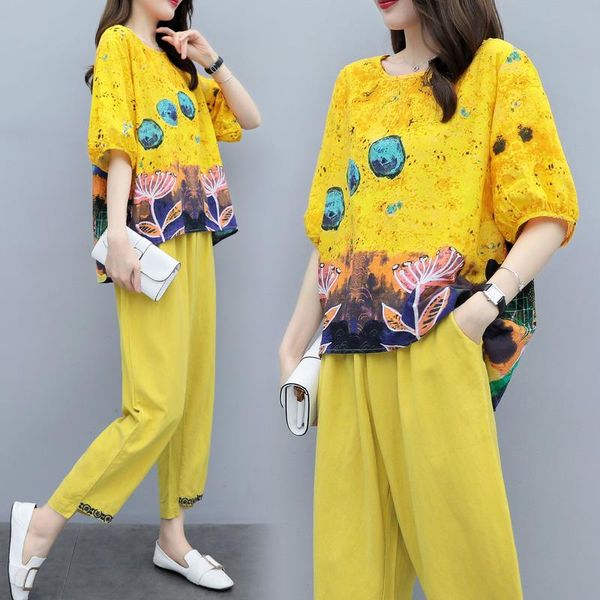 

women's tracksuits pastel two piece set and pants elegant summer suit floral print outfits leisure ensemble femme survetement, Gray