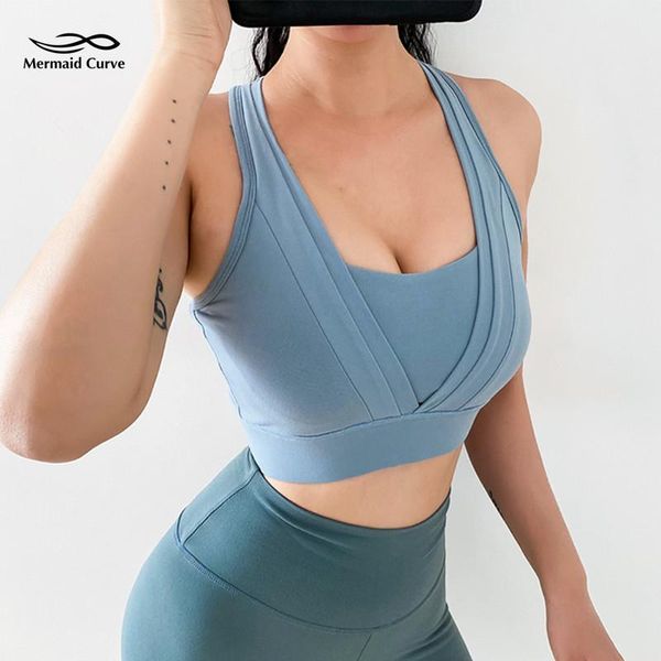 

yoga outfit adjustable back buckle high-intensity sports bra women integrated chest pad v-shaped beauty fitness vest