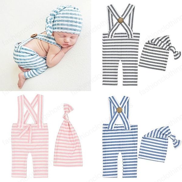 

newborn p prop overalls hat striped pgraphy props set, Blue