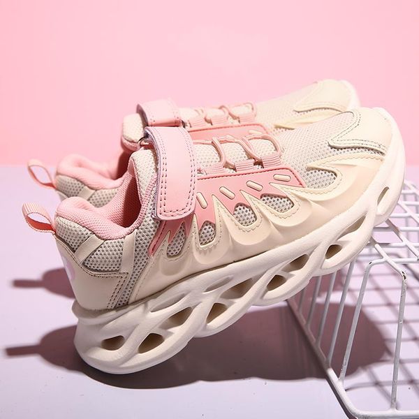 

athletic & outdoor pink girls sport tenis shoes kids running sneakers children lightweight hook&loop school boys breathable walking, Black