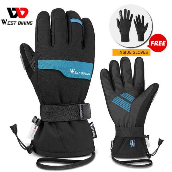 

ski gloves west biking 2 pairs suit winter super warm 3m thinsulate snowmobile touch screen motorcycle cycling sports