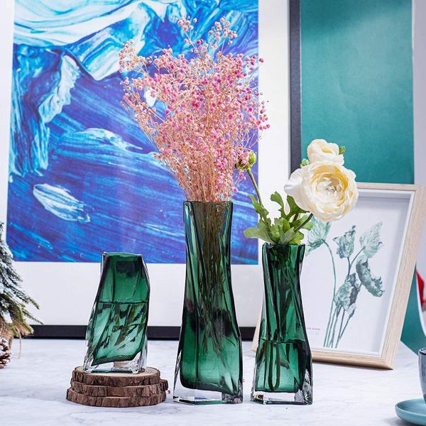 

glass flower vase decorative exquisite small green home decorations for living room vases
