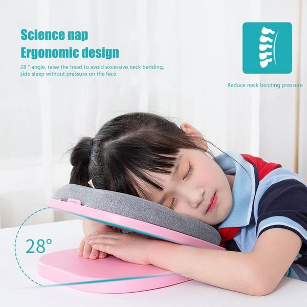 

pillow foldable hollow child lunch break for travel office support head breathable u-type nap