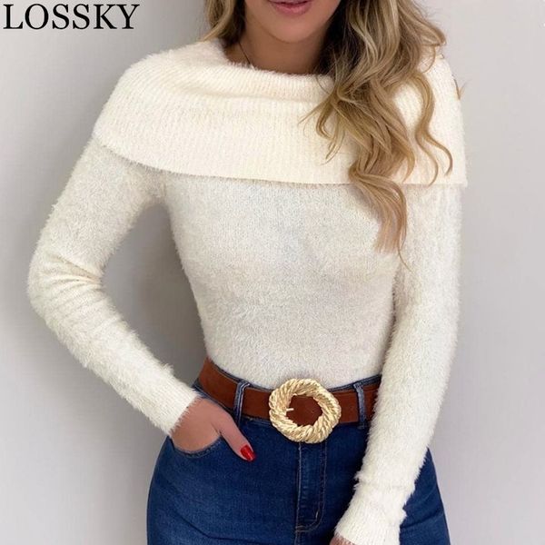 

autumn winter warm white plush and shirt casual long sleeve bodycon solid pull women blouse fall clothing 210520