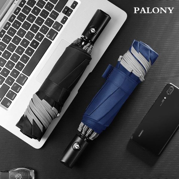 

umbrellas palony business reverse three fold creative high reflective stripe design automatic umbrella women's and men's