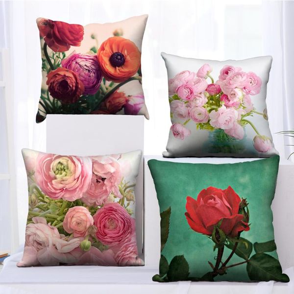 

cushion/decorative pillow fuwatacchi flowers cushion cover oil painting decorative case sofa seat car pillowcase soft