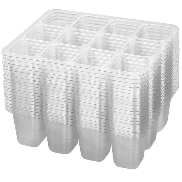 

planters & pots 20 pcs, 240 cell seed starter tray, transparent propagator planting tray