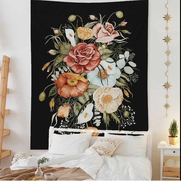 

tapestries tapestry flowers art bohemian wall hanging printed microfiber fabric home decoration bedspread