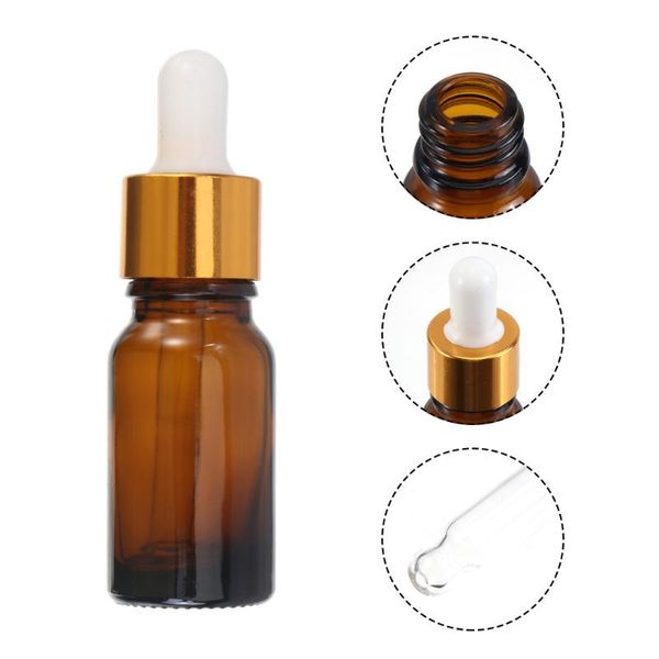 

storage bottles & jars 6pcs 10ml refillable empty amber with dropper and cap diy blends supplies tool accessories essential oil perfume arom