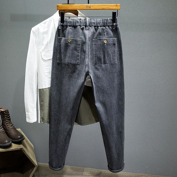 

men's jeans oversized 5xl 6xl 7xl 2021 autumn korean fashion street harem pants wide leg denim trousers male, Blue