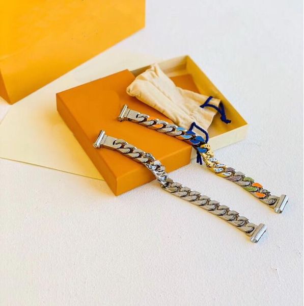 

new arrive fashion men titanium steel engrave four leaf flower colored enamel diamond 18k plated gold chain links patches bracelets 3 color, Black