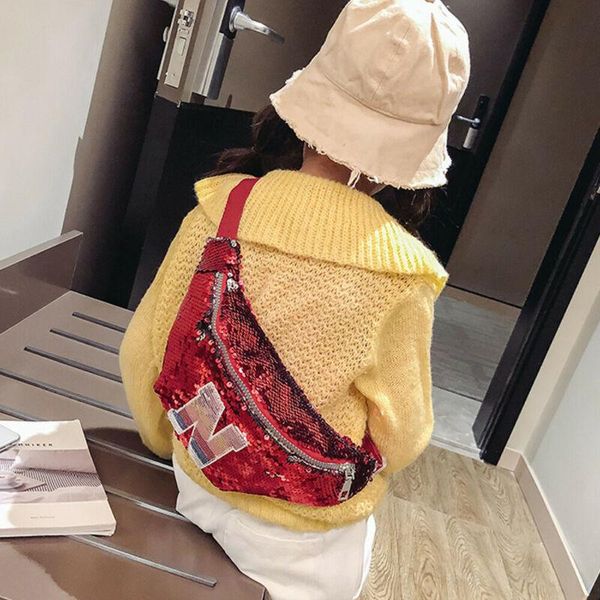 

backpacks lady sequins bum chest bag fanny pack waist money belt pouch wallet glitter cute