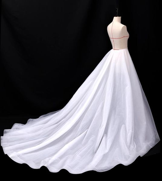 

wedding sashes detachable skirt lace tulle train dress elegant 4 layers bridal accessories, White