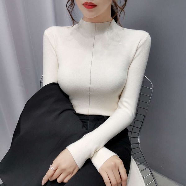 

women's sweaters tees sweater half turtleneck bottom coat with autumn and winter clothing {category} ewk0, White;black