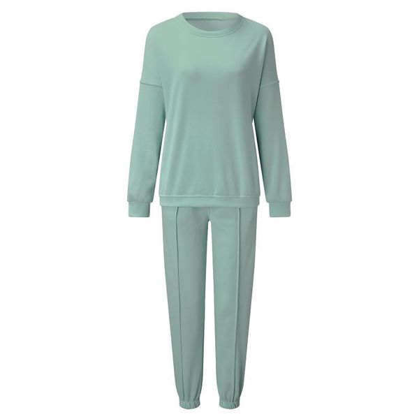 

women's two piece pants 2021 autumn loose sports and leisure sweater suit two-piece for female coat sale, White