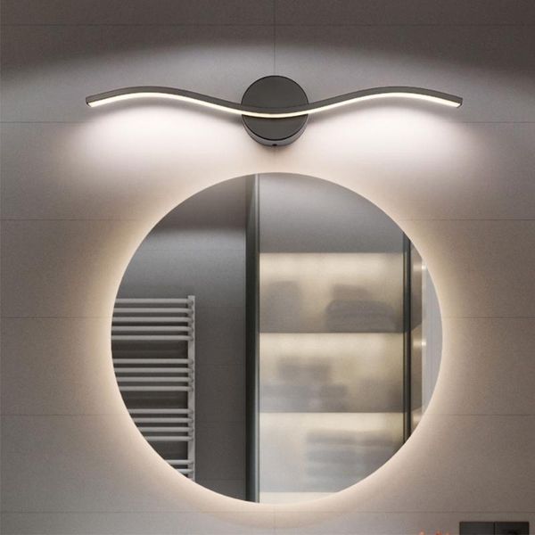 

wall lamp nordic elegant style toilet mirror light sconces headlamp black lampshade led night lights bathroom bedroom