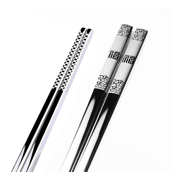 

1pair stainless steel anti skid dragon chopsticks sushi metal iron portable chinese healthy stick for set