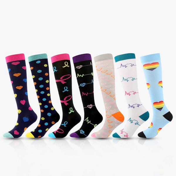 

men's socks compression stockings cycling running marathon sock fit edema diabetes varicose veins, Black