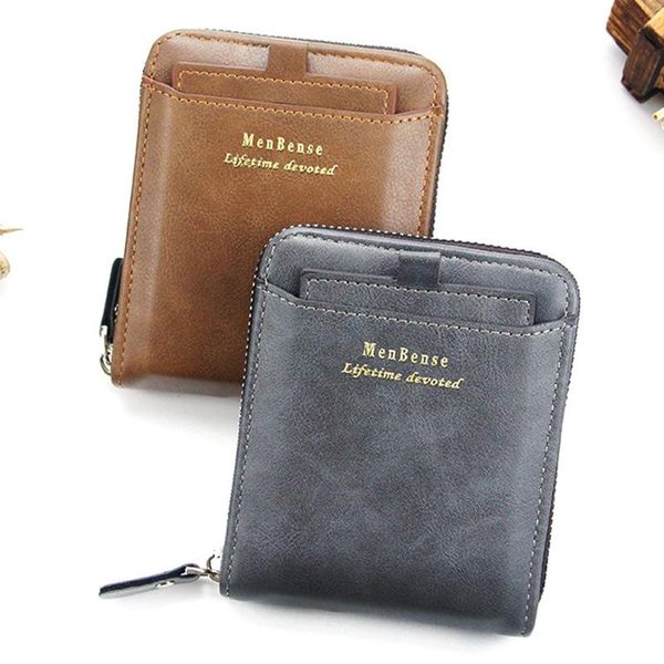 

classic style wallet leather men wallets short male purse card holder prevent rfid, Red;black