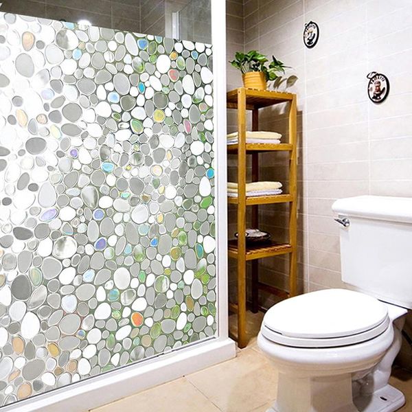 

window stickers electrostatic glass film 3d cobblestone colorful effect home decorative frosted 45x100cm/45x200cm