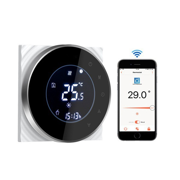 

smart home control wifi touch thermostat lcd screen water heater temperature gas boiler controller remote work with google alexa