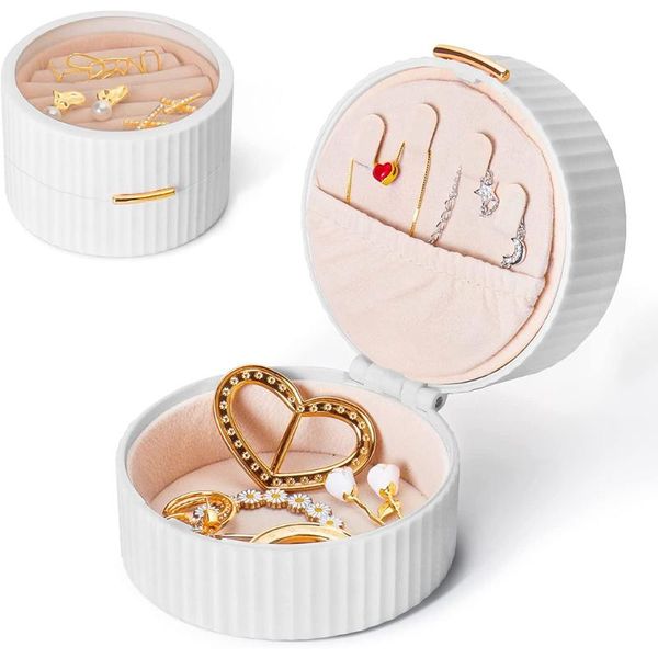 

jewelry pouches, bags 6xda travel small storage box portable mini 2-layer display box(pink), Pink;blue