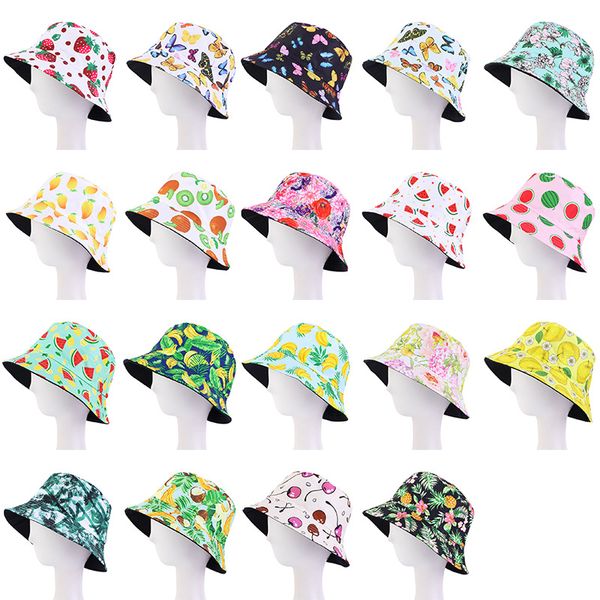 

women bucket hat flower printed wide brim sun fish visor cotton fisherman summer helmet e for women, Yellow