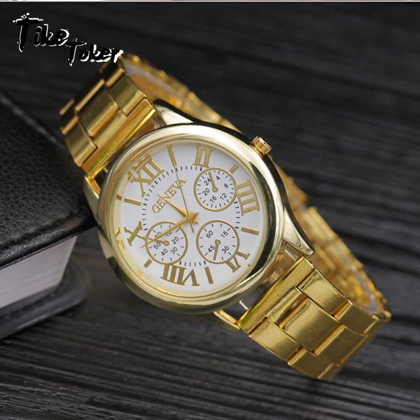 

wristwatches tike toker,mens watches blue ray glass stainless steel sports luxury quartz watch analog wrist relogio masculino erkek, Slivery;brown