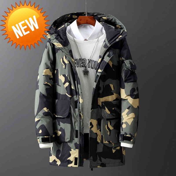 

2021 new men's overalls down jackets winter coats teenagers school students brand fashion casual warm coat, Black