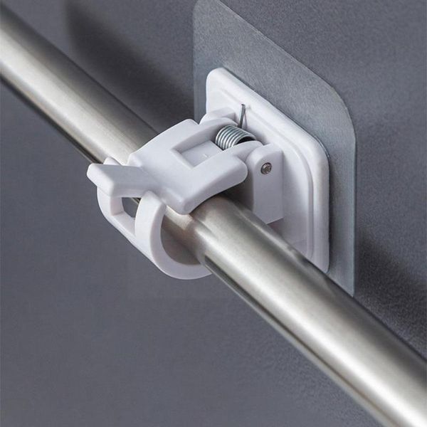 

hooks & rails 2-piece set of nail-curtain rod adjustable clip fixing bracket glue r0m8